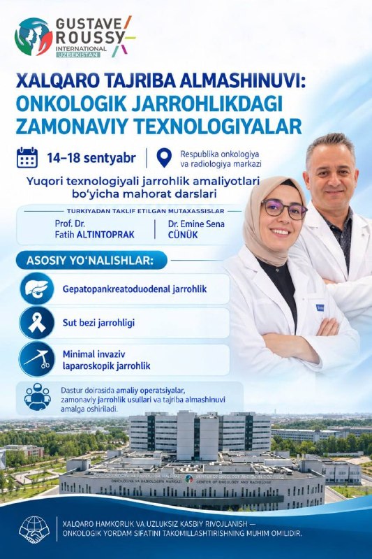 Merkezde onkolojik cerrahide modern teknolojiler üzerine uluslararası ustalık dersleri